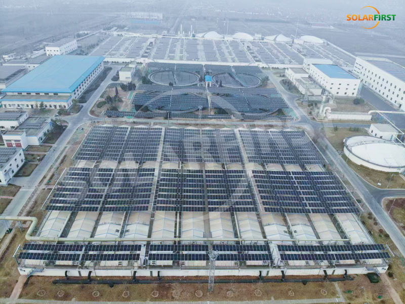 山東省淄博市1.9MWpフレキシブルマウントシステム - 下水処理場プロジェクト